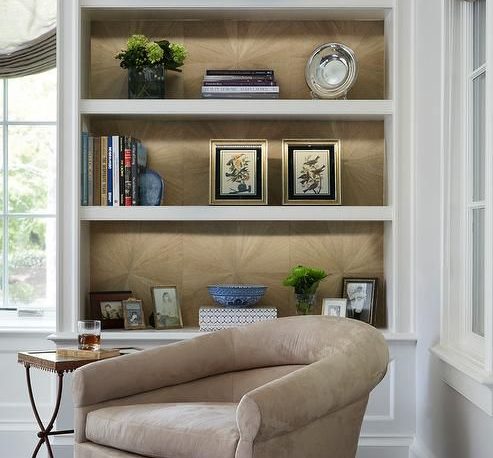 Line your shelves wallpaper use